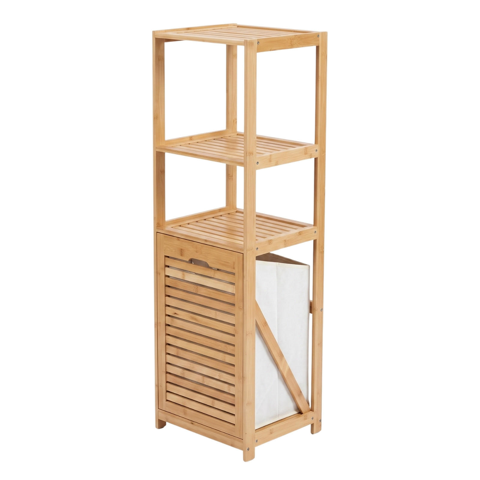 WÄSCHEKORB aus Bambus 32/35/118 cm - Beige, Naturmaterialien (35/118/32cm) - NUXIO