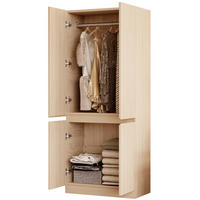 KLEIDERSCHRANK 70/40/170 cm holzfarben aus Holz mit Doppeltüren - Naturfarben, Holz (70/170/40cm) - OKWISH