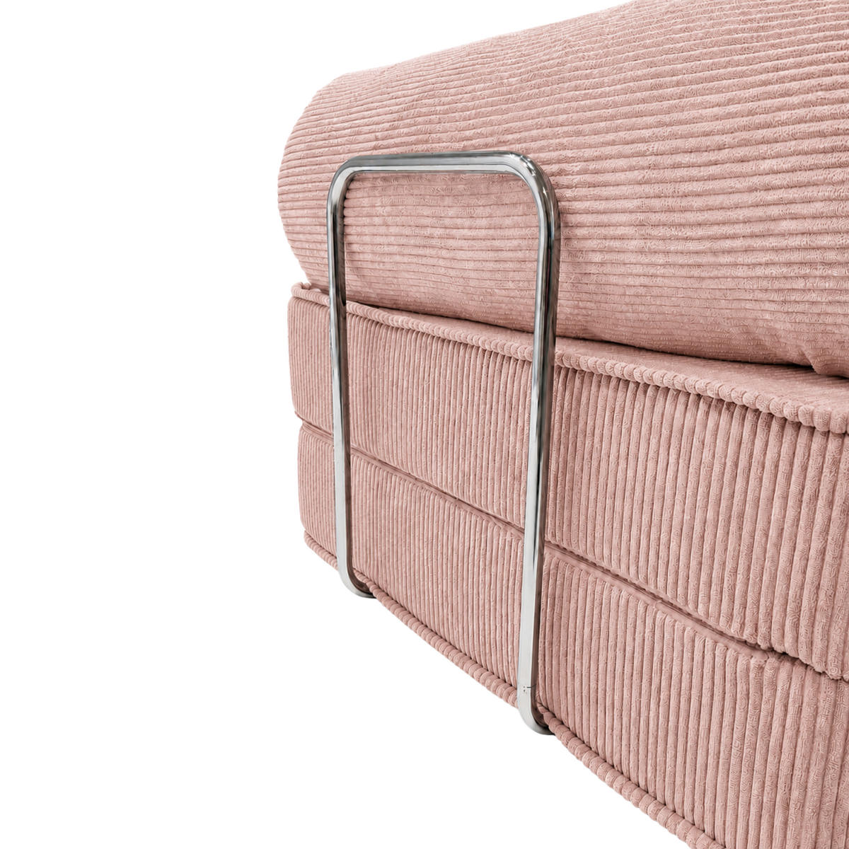 VERWANDELBARER Sessel aus Cordstoff Puderrosa - Pink, Textil (100/70/100cm) - SURB