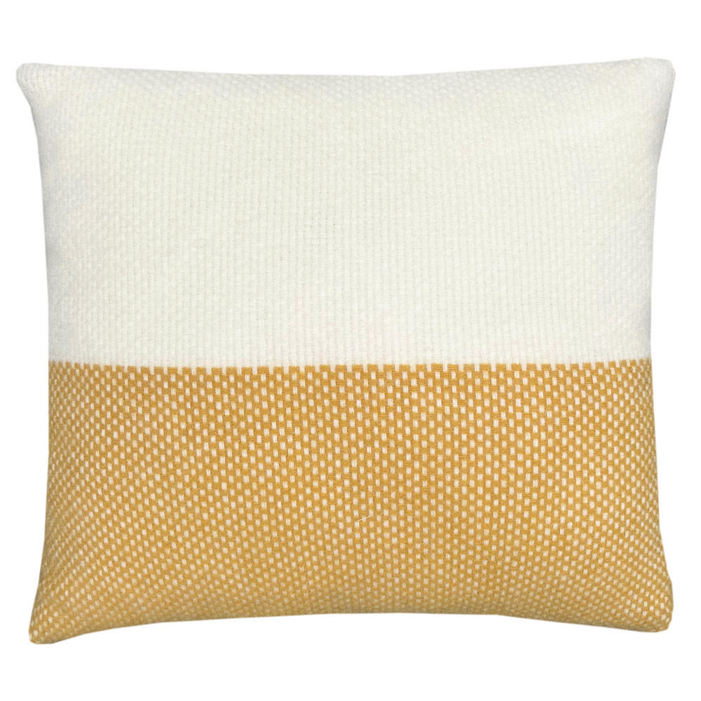 WOLLKISSEN Festlich gelb cremefarben quadratisch 45x45 - Gelb/Creme, Textil (45/45/12cm) - Malagoon