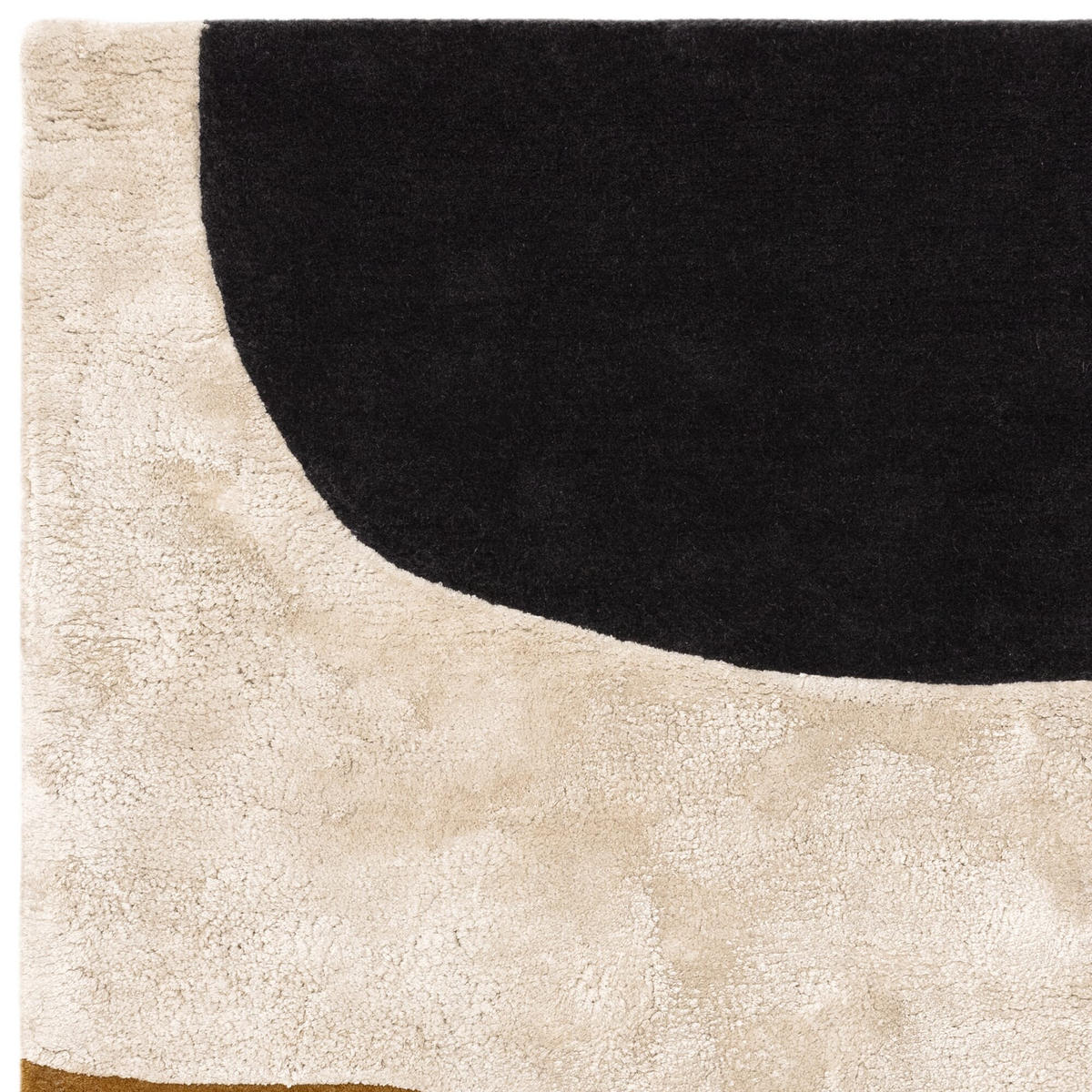 TEPPICH Wolle handgetuftet hoch-tief abstrakte Landschaft schalldämpfend HULL-Humber, Senfgelb 120x170 cm - Currygelb, Textil (120/170cm) - KADIMA DESIGN