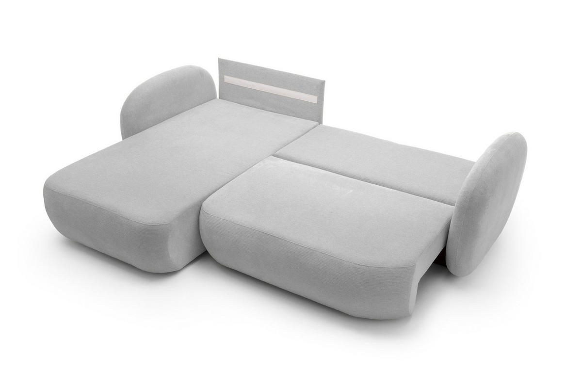 ECKSOFA OLIO L-Form Schlaffunktion mit Bettkasten, lose Rückenkissen, freistehend, LINKS 174x248 cm Grey - Hellgrau, Holz/Textil (174/248cm) - DomoHome