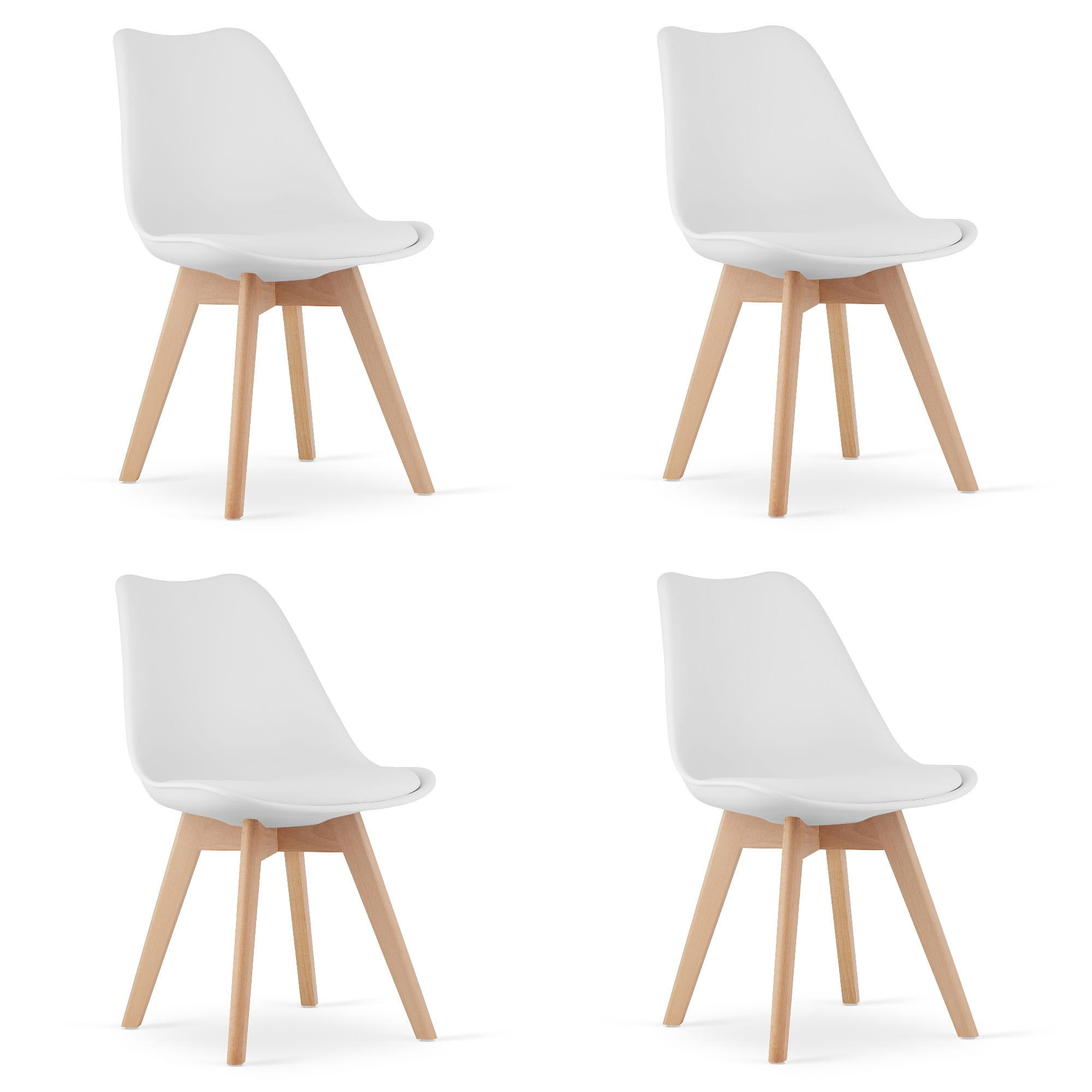 ESSZIMMERSTUHL 4-er Set RIKX Weißer Sitz, weiße Beine - Weiß, Kunststoff (49/82/43cm) - Valora