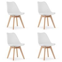 ESSZIMMERSTUHL 4-er Set RIKX Weißer Sitz, weiße Beine - Weiß, Kunststoff (49/82/43cm) - Valora