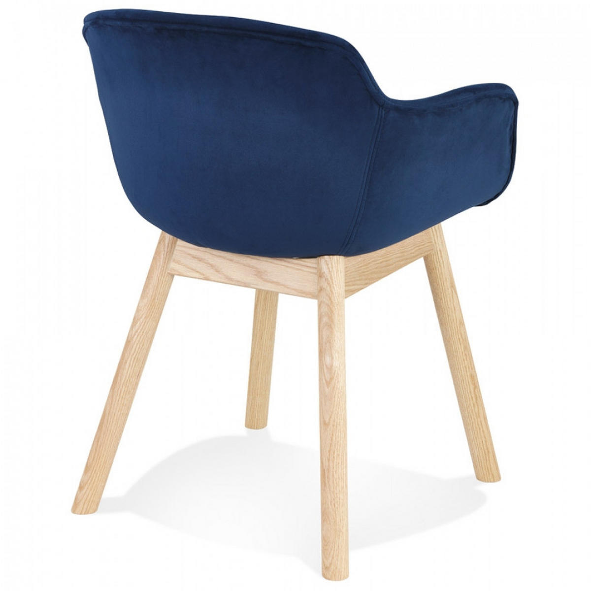 STUHL mit armlehnen Blau 59x80x54cm - Blau/Eichefarben, Holz/Textil (59/80/54cm) - AlterEgo