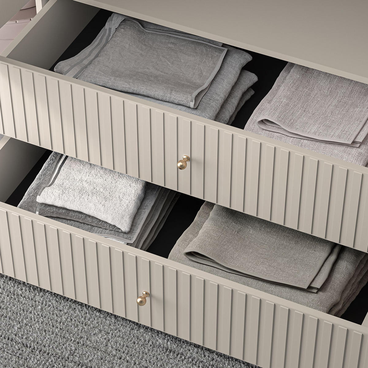 KLEIDERSCHRANK DROMA 3-Türig,Creme - Creme/Schwarz, Holzwerkstoff (150/210/55cm) - KONSIMO®