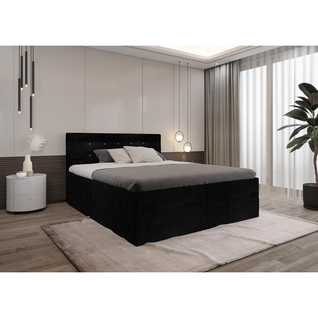 Thumbnail - Comfortic Boxbett, Schwarz, Textil, H3, 160x200 cm, Schlafzimmer, Betten, Boxspringbetten