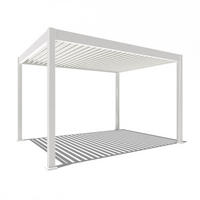 PERGOLA Deluxe Elektrisch Pavillon Terrassenüberdachung Aluminium LED 3 x 4 m - Weiß, Metall (300/255/400cm) - WEIDE