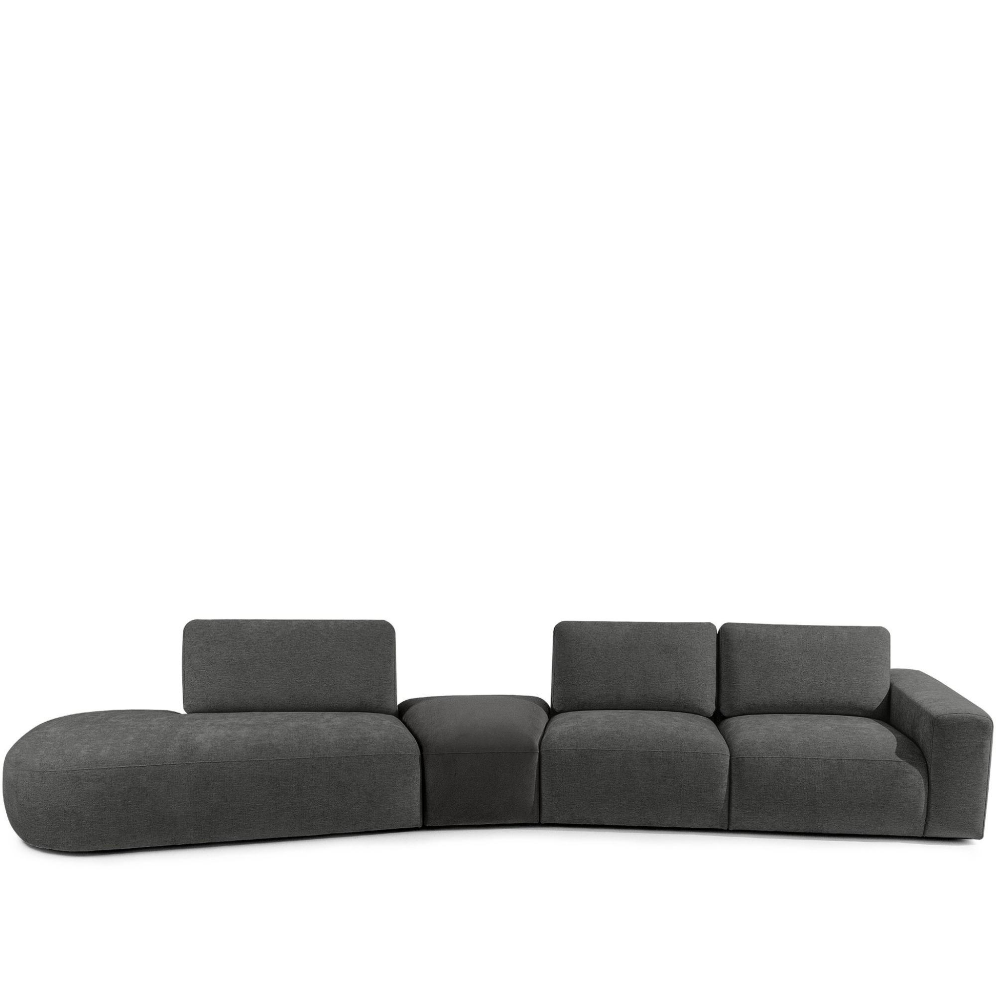 5-SITZER ECKSOFA ZUCCO Chenille links, Anthrazit - Anthrazit, Textil (430/84/105cm) - KONSIMO®