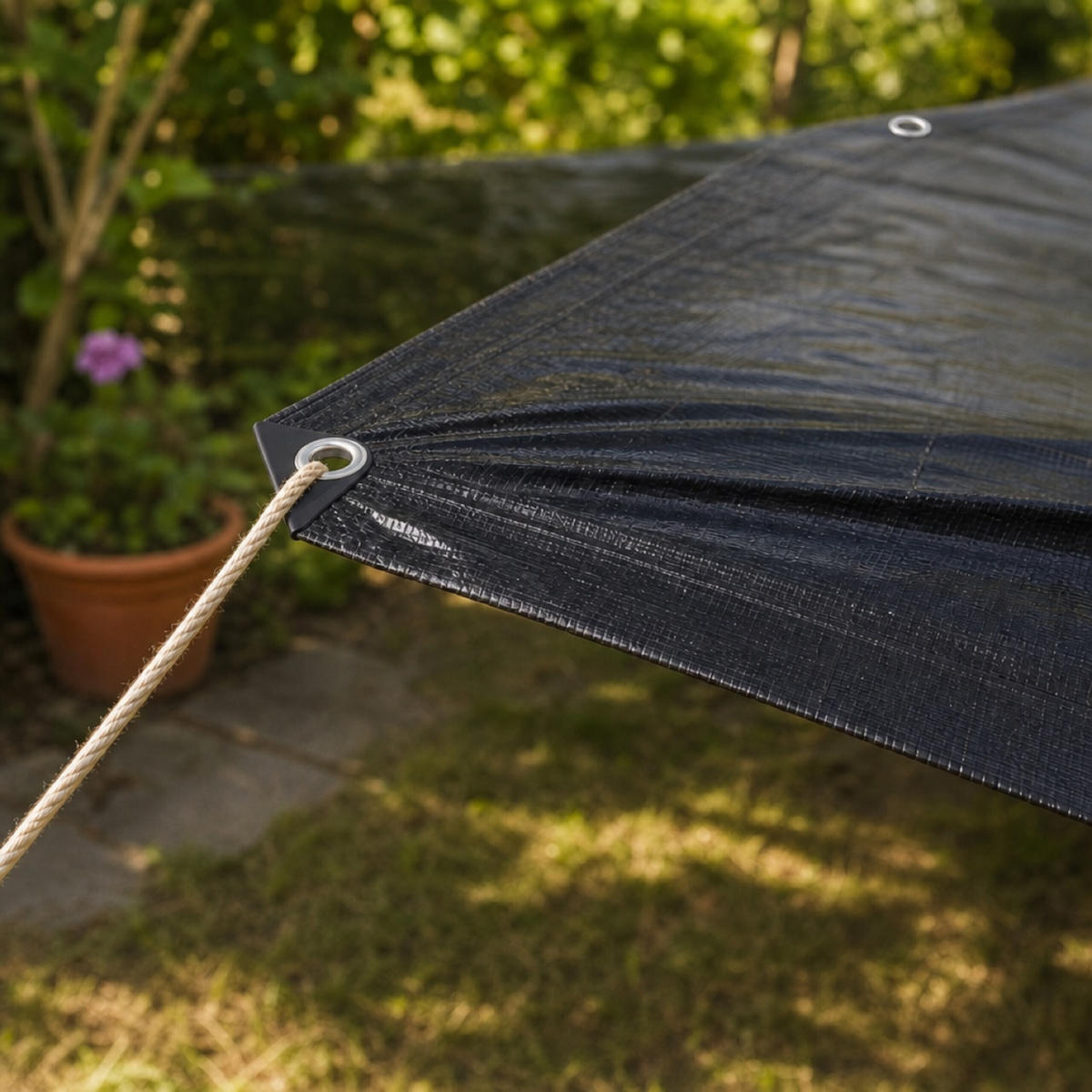 ABDECKPLANE Schwarz wasserdicht 4x5 m - Schwarz, Kunststoff (500/400/0.1cm) - Relaxdays