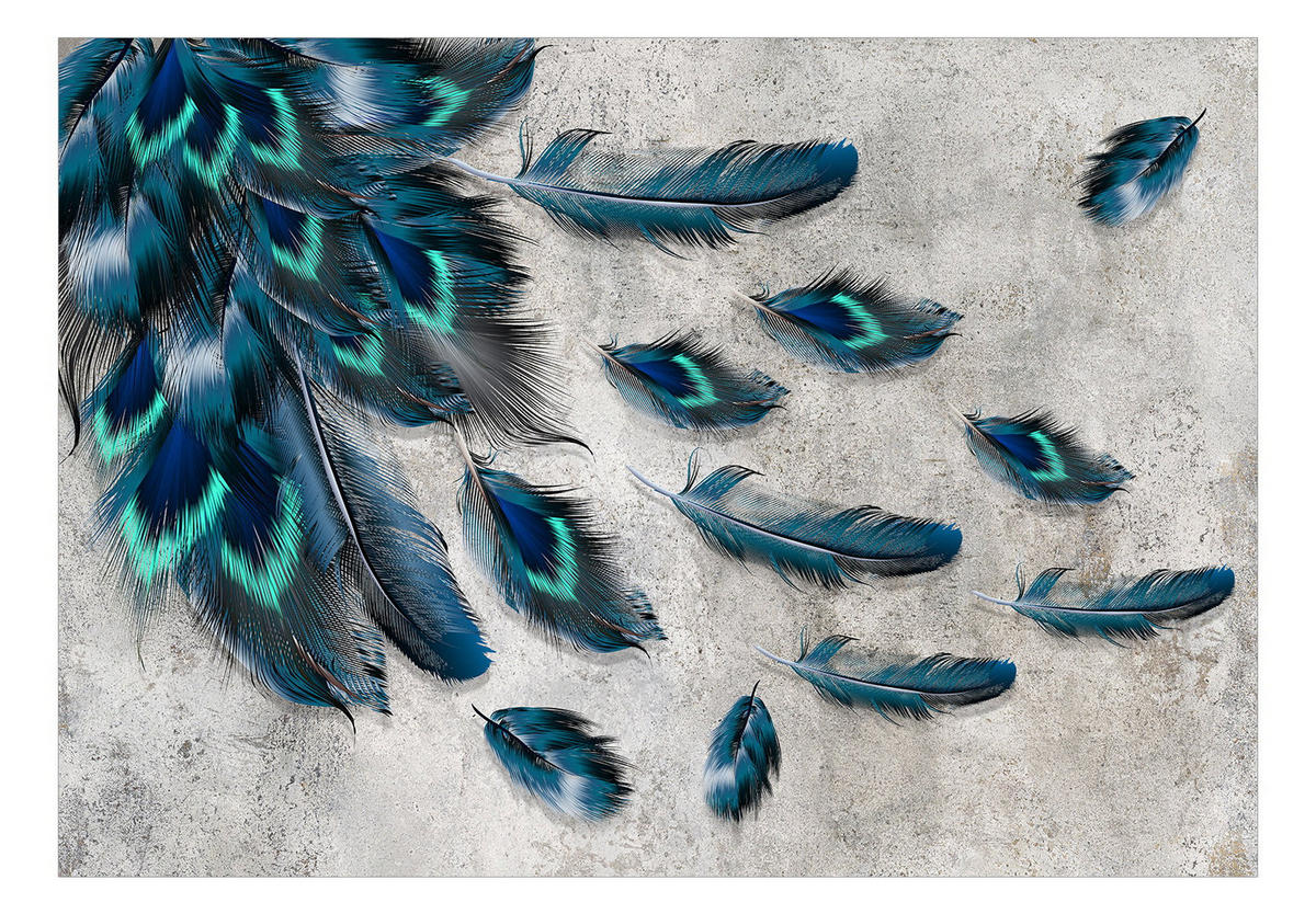 SELBSTKLEBENDE FOTOTAPETE 294/210 cm - Blau/Grau, Kunststoff/Textil (294/1cm) - KUNSTLOFT