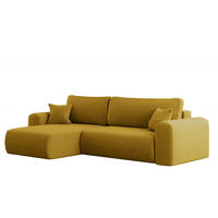 ECKSOFA Mit Schlaffunktion und Stauraum für Bettzeug Capri Stoff Poso Gelb Links - Gelb, Holz/Textil (145/272cm) - Kaiser Möbel