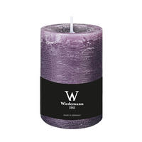 STUMPENKERZE Rustik Marble Style Mauve Lila 130 x Ø 78 mm, 1 Stück - Mauve, Paraffin (13cm) - Wiedemann Kerzen