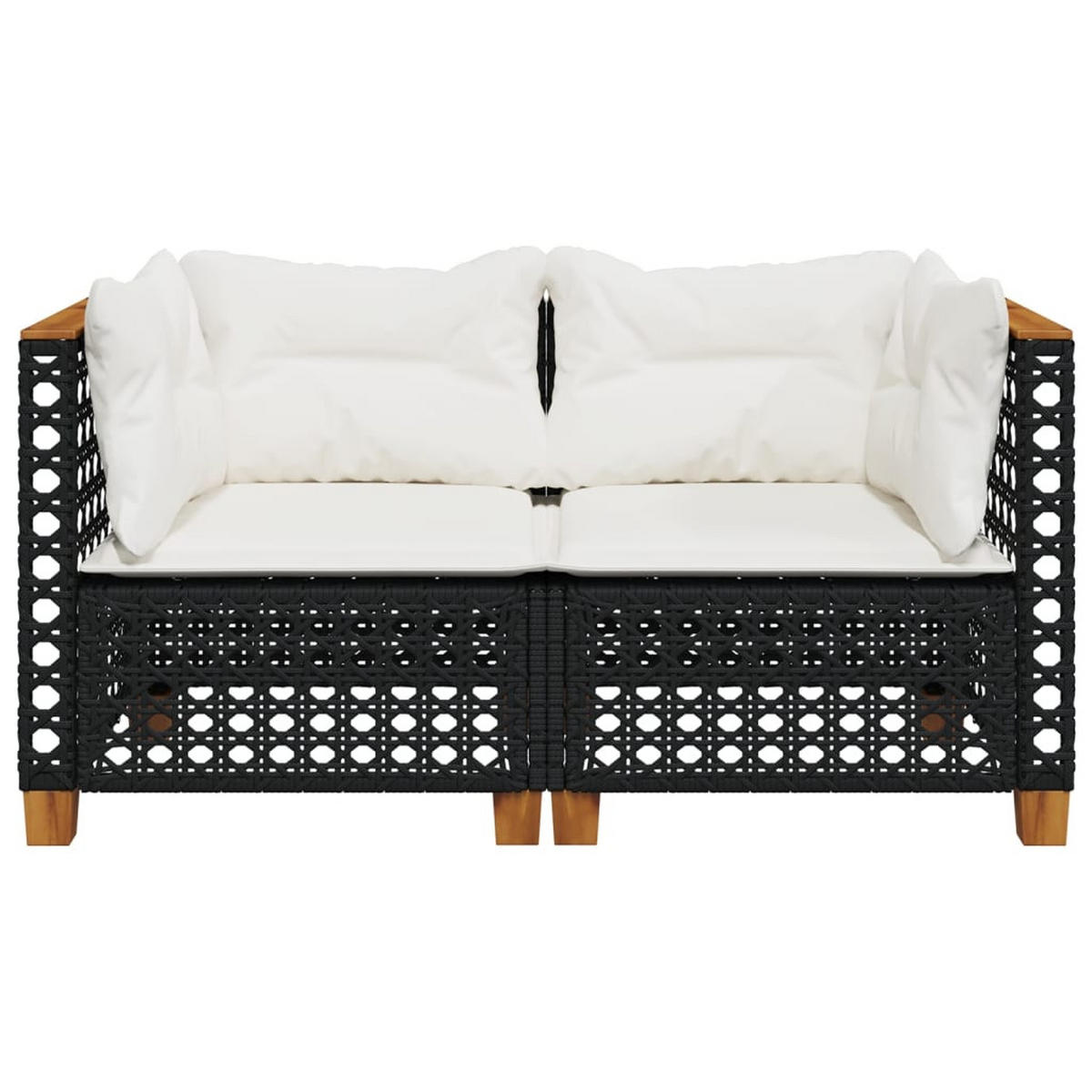 GARTENSOFA LYVOM 127/62/63.5 cm （2-SITZER） - Schwarz, Holz (127/62/63.5cm) - ZMH