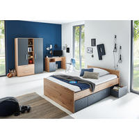 JUGENDZIMMER SET 4-tlg. Alessio - Eichefarben/Anthrazit, Holzwerkstoff/Kunststoff (120/1/200cm) - arthur berndt