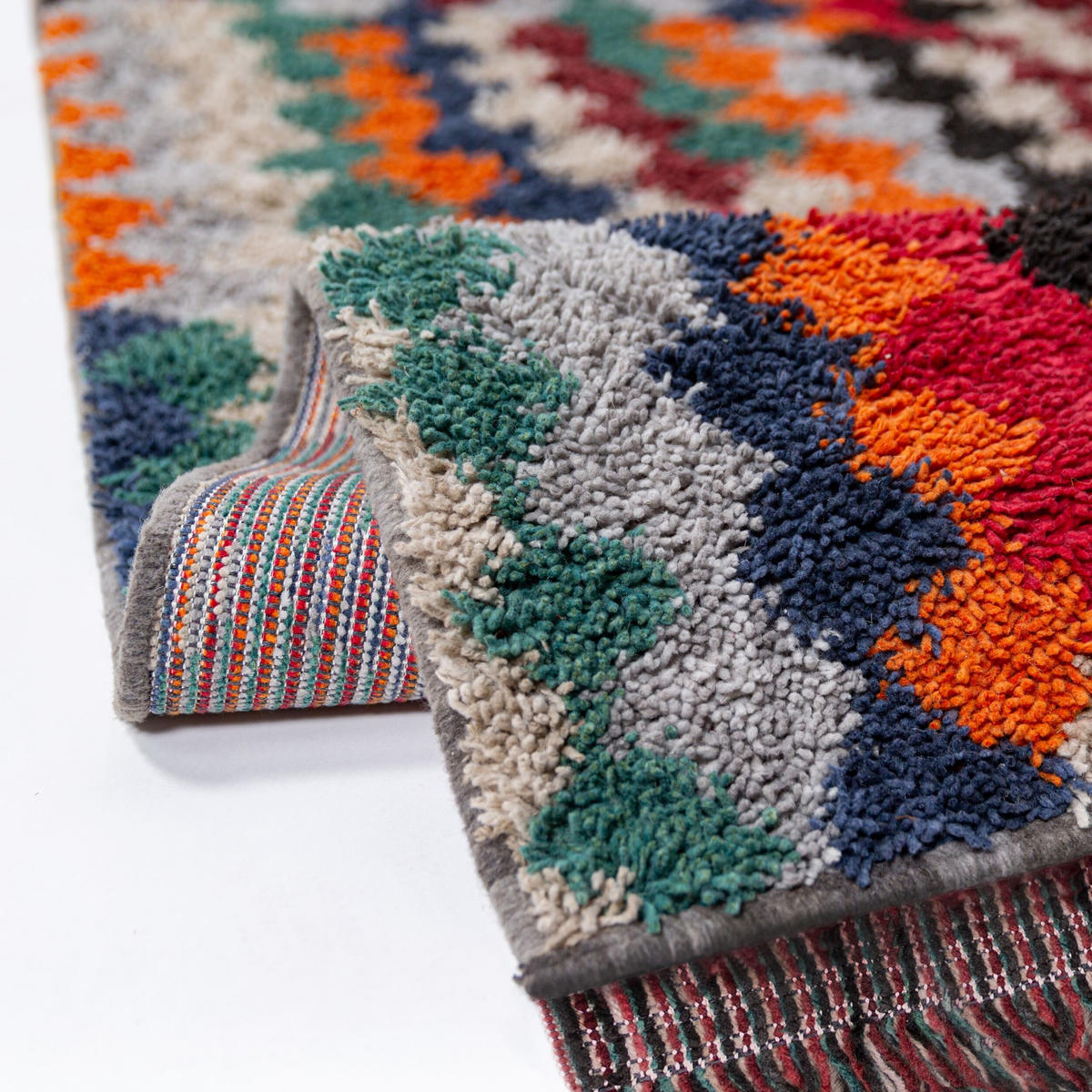 TEPPICH Hochflor mit Fransen TAFRAUT in Bunt, im Berber-Stil, aus Polyester, 200 x 300 cm - Multicolor, Textil (300/200cm) - KADIMA DESIGN