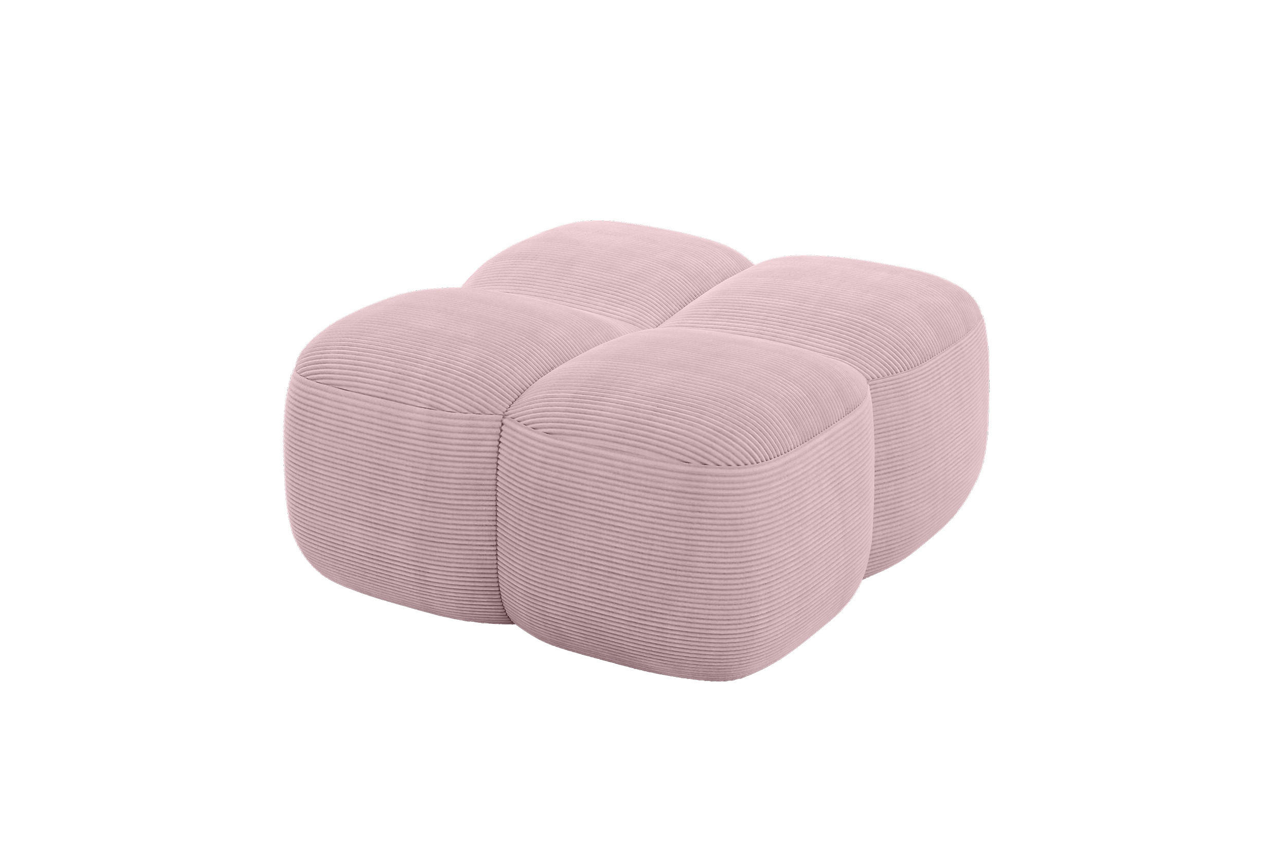 POUF Miko-Puf 90x90x45 Rosa cm Cord Modular Sitzhocker - Schwarz/Rosa, Holzwerkstoff/Kunststoff (90/43/90cm) - ALTDECOR