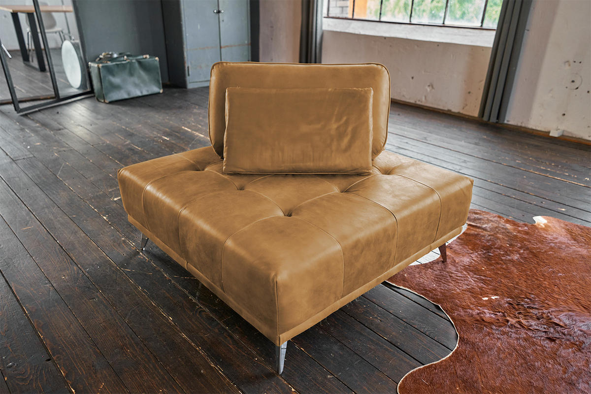 RÜCKENKISSEN WIOLO Braun Leder - Braun, Leder (80/46cm) - KAWOLA