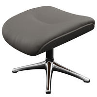 POLSTERHOCKER - Chromfarben/Grau, Leder/Metall (44/39/49cm) - home24