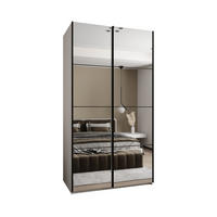 SCHWEBETÜRENSCHRANK 245,5/140/64 2-türig - Schwarz/Weiß, Holz/Metall (140/245/64cm) - Abiks Möbel