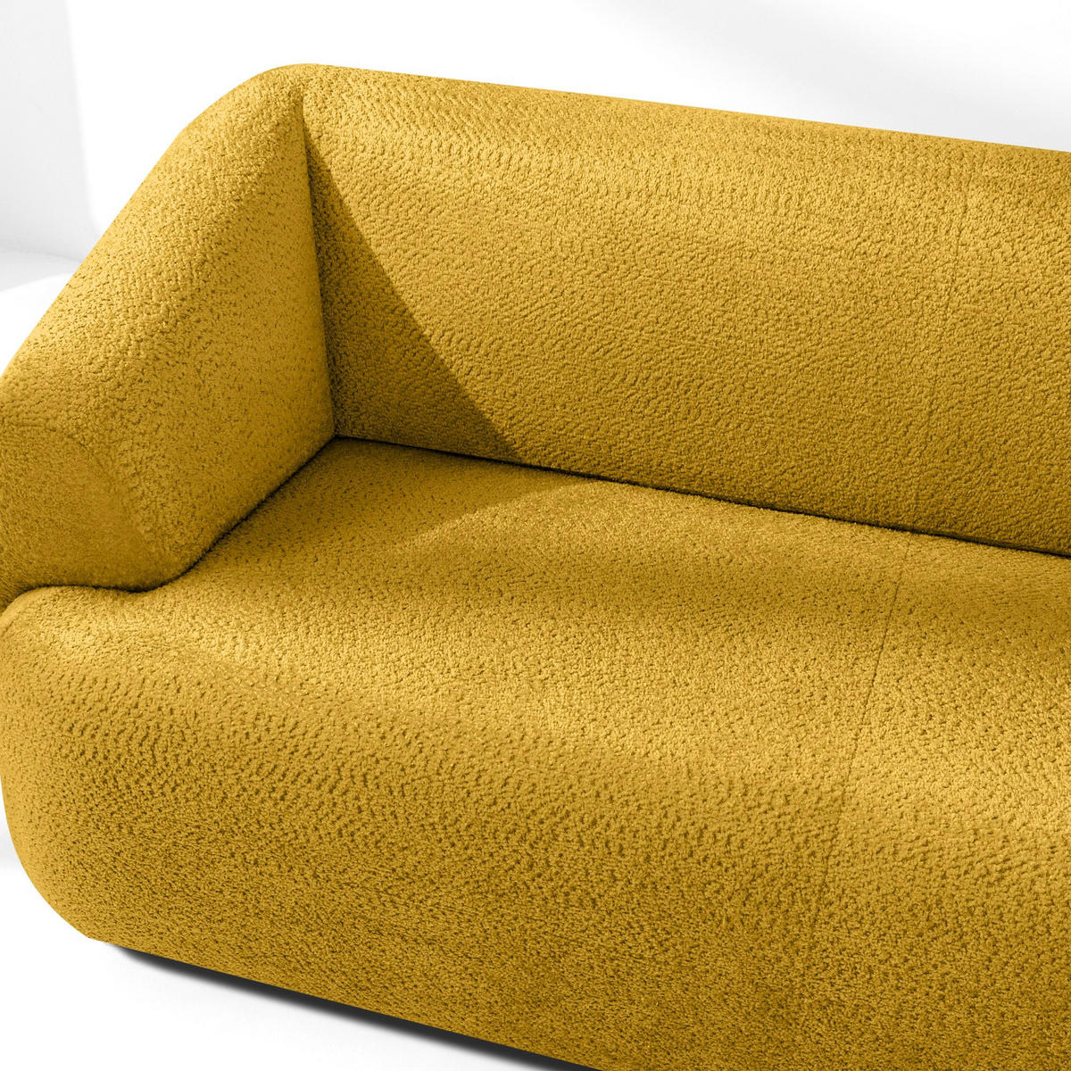 EINZELSOFA VIRA, Gelb, Chenille - Gelb/Schwarz, Holz/Holzwerkstoff (210/84/100cm) - KONSIMO®