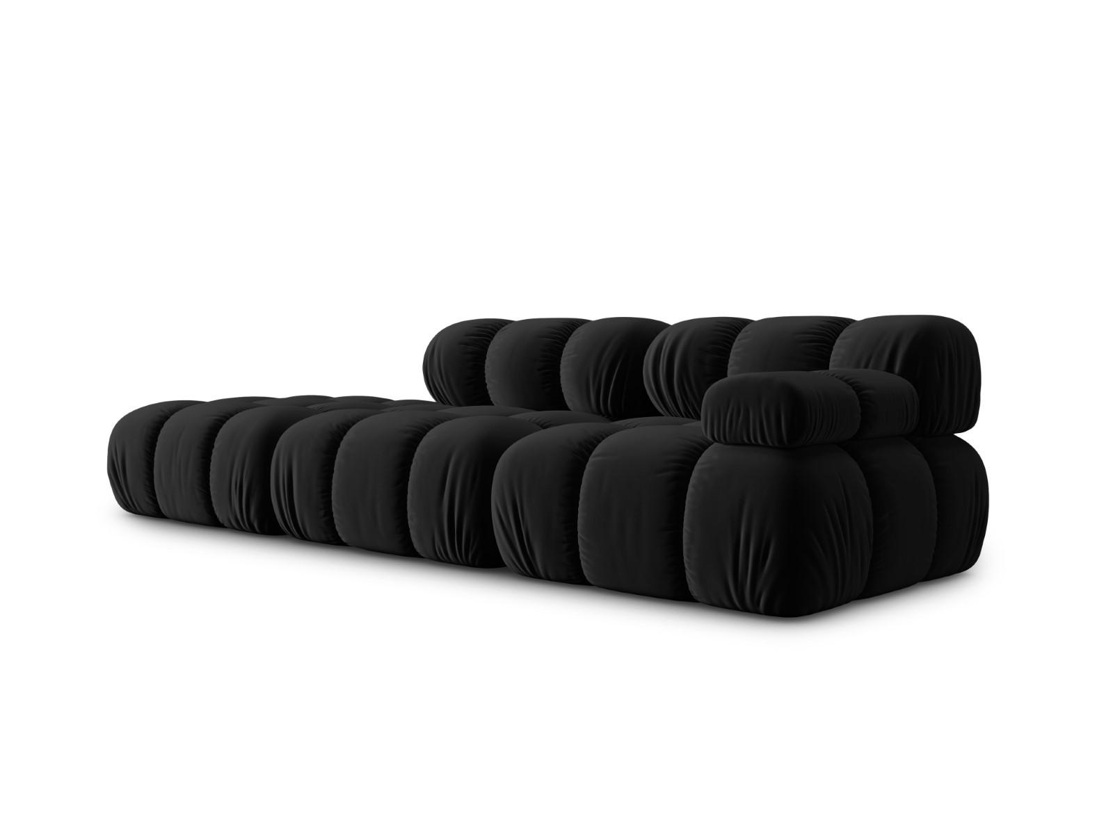 MODULARES-SOFA links Bellis aus Samt schwarz 4 Sitzplätze - Schwarz, Textil (94/63/282cm) - Micadoni