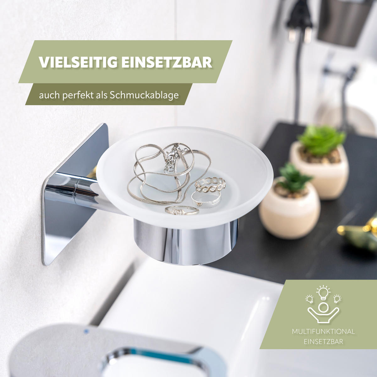 SEIFENSCHALE LUCENTE TAPE, Edelstahl - Chromfarben, Metall (11/6.5/13cm) - bremermann