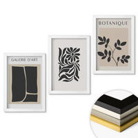 WANDBILDER 3er-Set - 20x30 cm Weißer Rahmen - Abstrakte Pflanzenmuster - Weiß, Kunststoff (20/30cm) - ArtPrintCave
