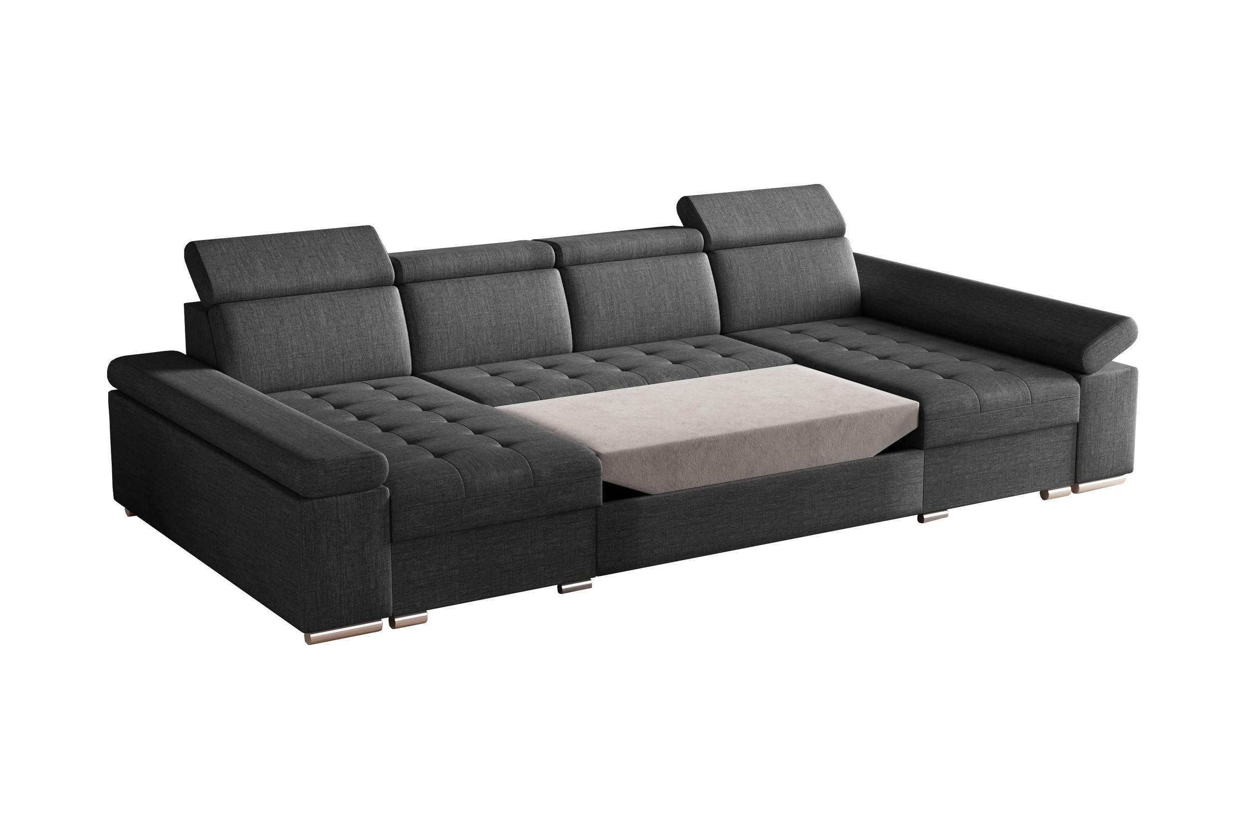 WOHNLANDSCHAFT - Ecksofa U - Luka U - Dunkelgrau (Twist 23) - Dunkelgrau, Holzwerkstoff (330/94/168cm) - Möblo