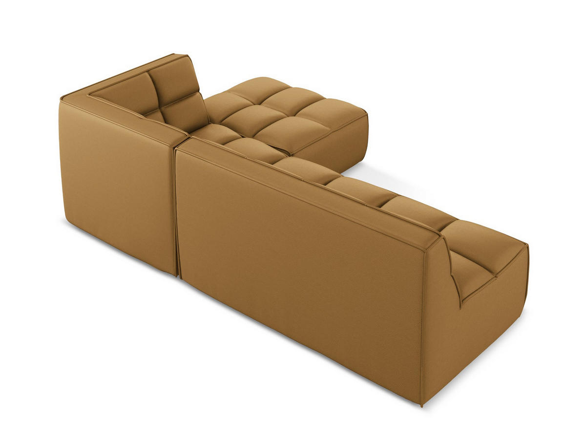 ECKSOFA Beidseitig Kunstleder Braun - Cognac/Schwarz, Leder/Kunststoff (258/178cm) - Makamii