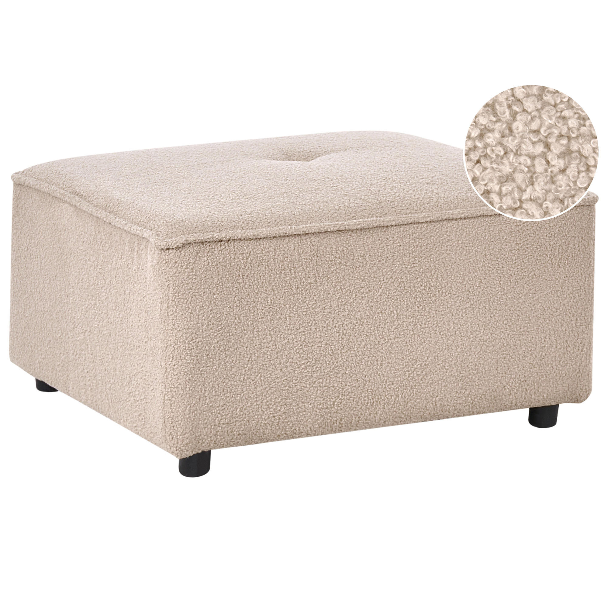 OTTOMANE Bouclé Beige Axebo - Beige, Textil (70/42/70cm) - Beliani