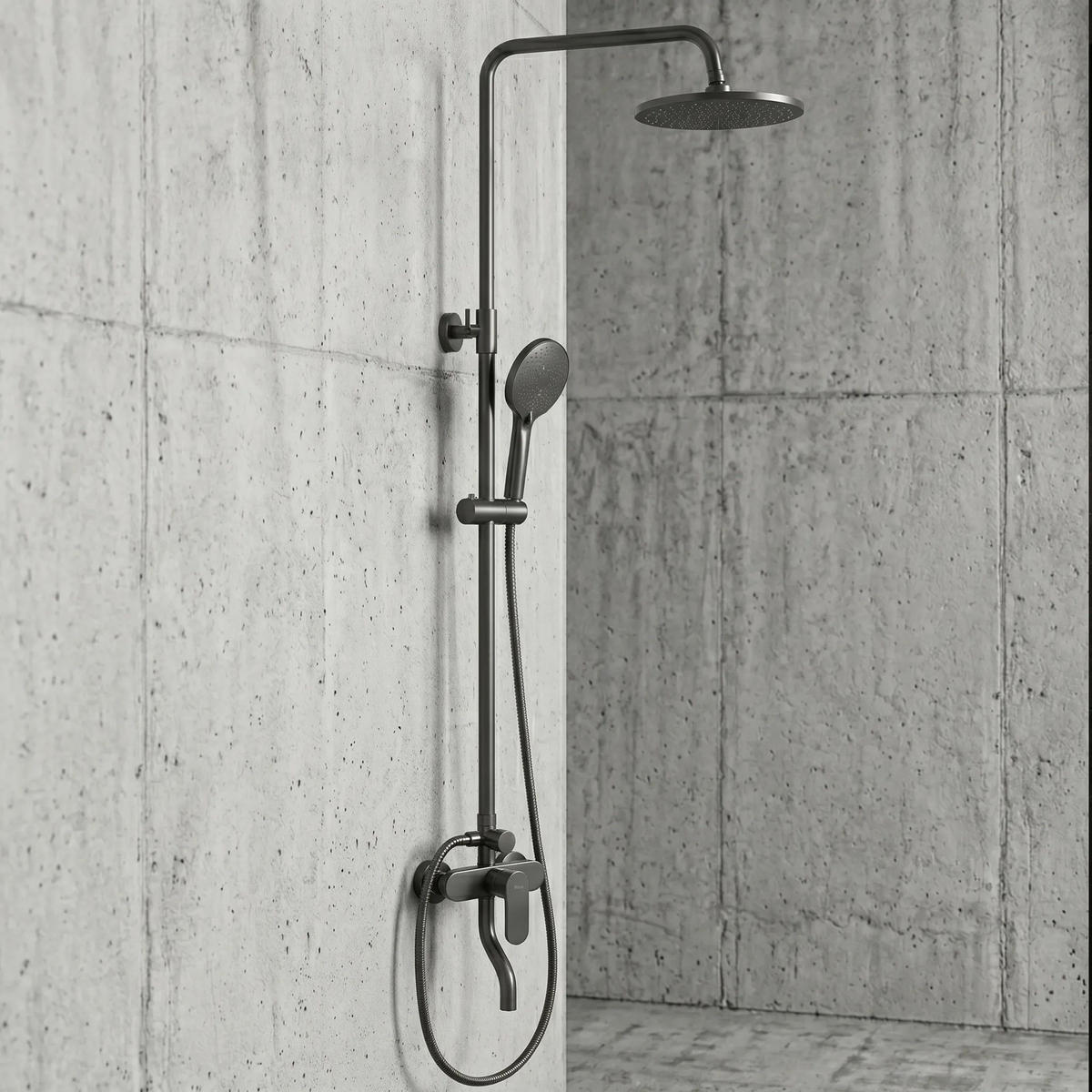 DUSCHGARNITUR Rea Drop Titan - Titanfarben, Metall (15/145/15cm) - REA