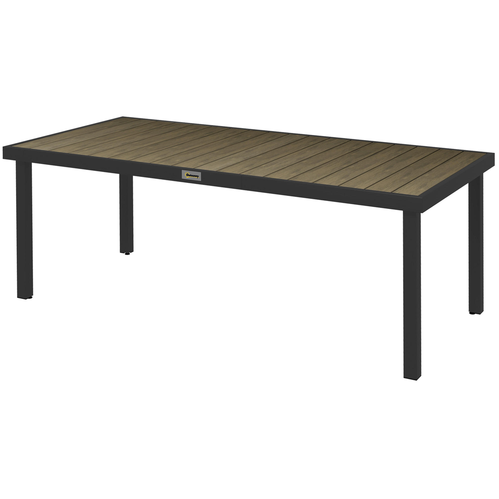 GARTENTISCH 190/90/74 cm naturfarben aus Aluminium mit holzwerkstoffoptik - Naturfarben, Metall (190/90/74cm) - OKWISH
