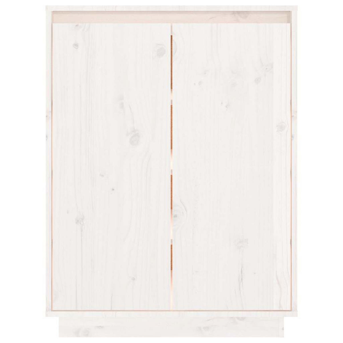 SCHUHSCHRANK Weiss 60/35/80 Cm Massivholz Kiefer - Weiß, Holz (35/80/60cm) - vidaXL