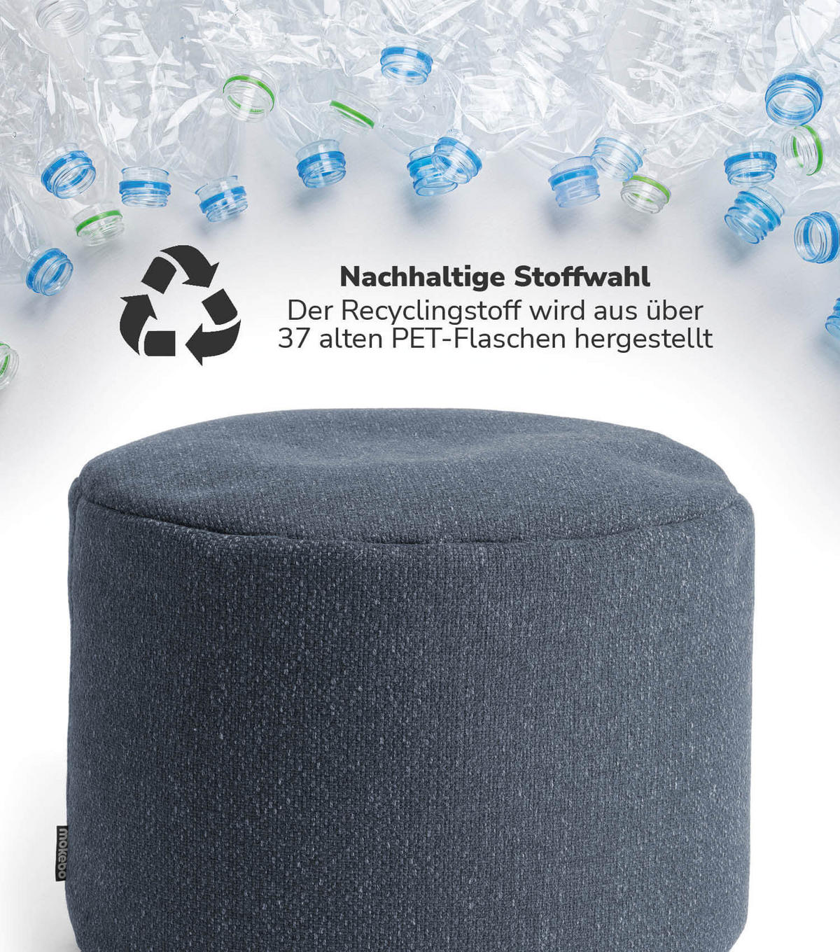 POUF Der Ruhepouf - Dunkelblau, Textil (60/40/60cm) - Mokebo