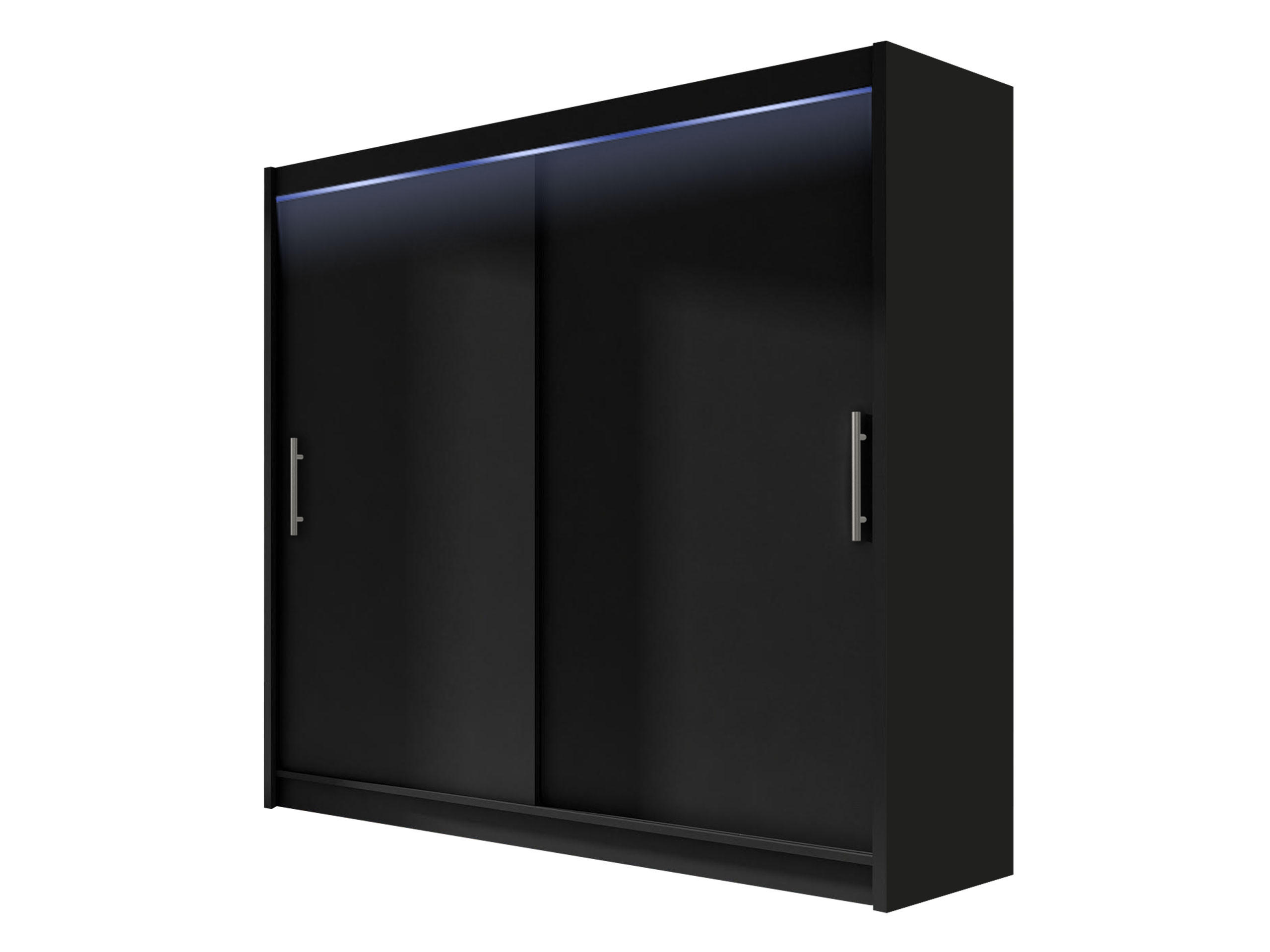 KLEIDERSCHRANK London I 180, mit RGB LED Beleuchtung - Silberfarben/Schwarz, Holzwerkstoff/Kunststoff (180/215/58cm) - MIRJAN24