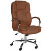 CHEFSESSEL Lederlook Hellbraun - Chromfarben/Hellbraun, Textil/Metall (62/115/70cm) - CLP