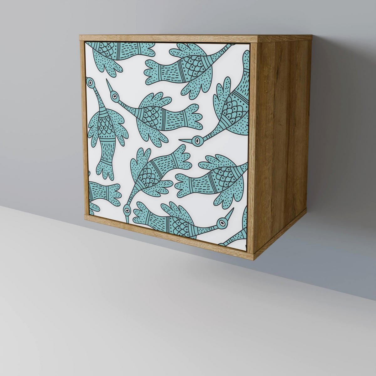SIDEBOARD WATERSPOUT SONGIBIRD, Eichefarben, 57,5x42x77,5 cm, Schräge Buchenholzfüße - Eichefarben/Buchefarben, Holzwerkstoff/Buchenholz (57.5/77.5/42cm) - SpaceRebels