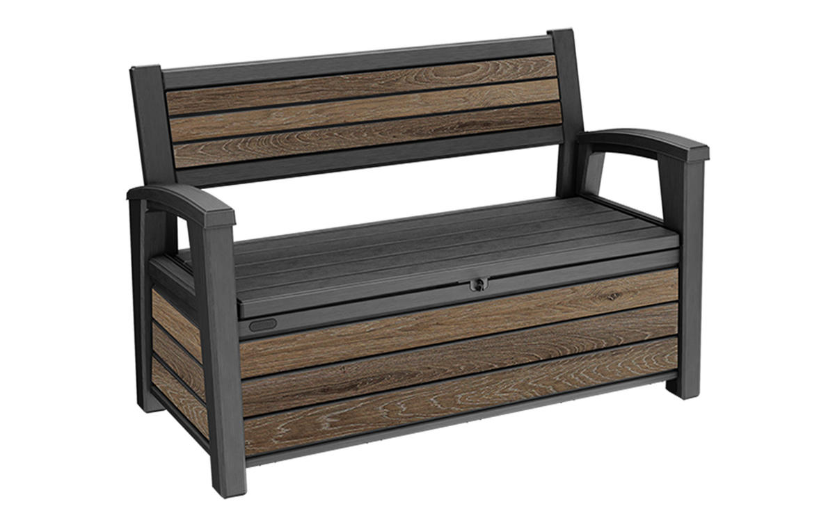 GARTENBANK mit Stauraum Signature - Walnussfarben, Kunststoff (72.5/70/151.7cm) - Keter