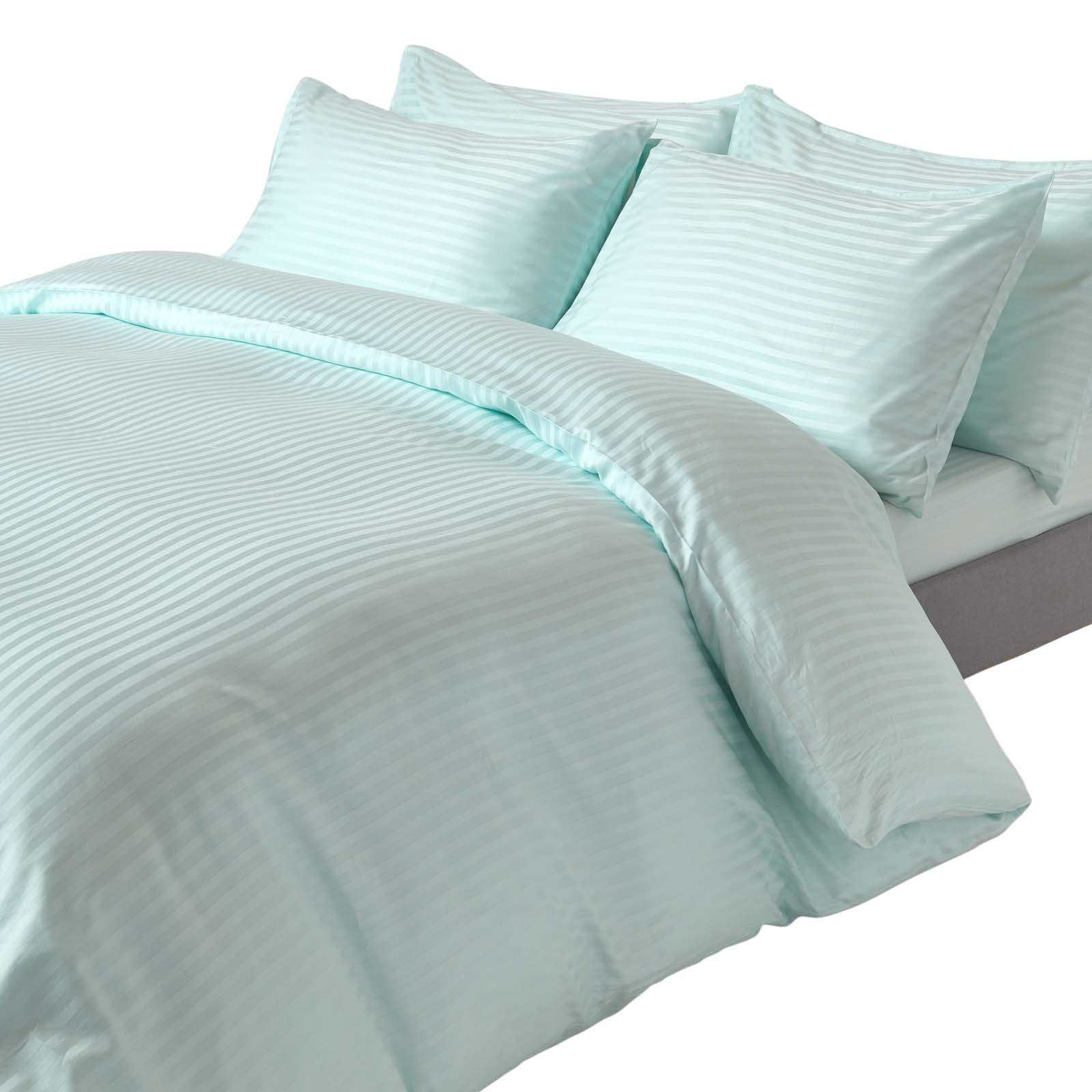 BETTWÄSCHE Damast Fadendichte 330 - Blau, Textil (260/220cm) - Homescapes