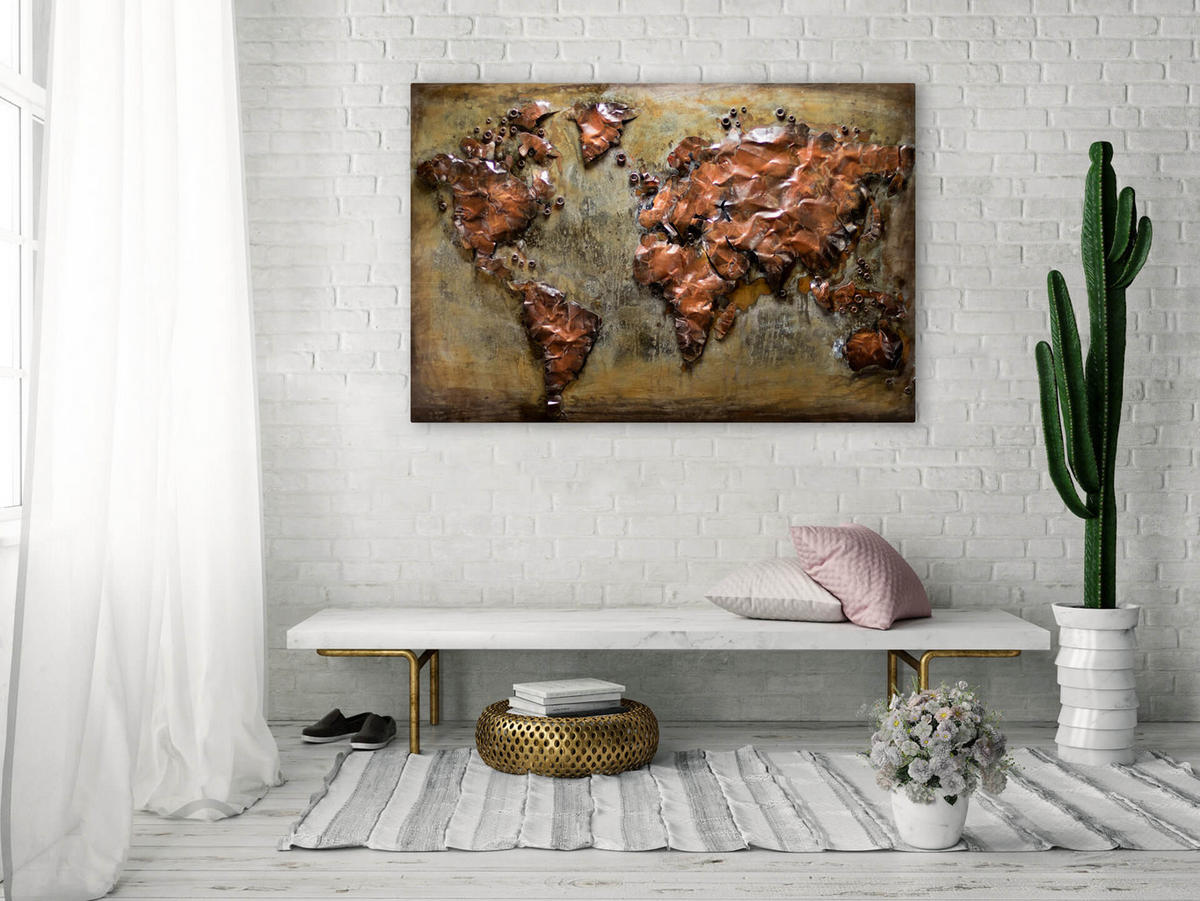 METALLBILD Braun 100/70 cm - Braun, Metall (7.7/70cm) - KUNSTLOFT