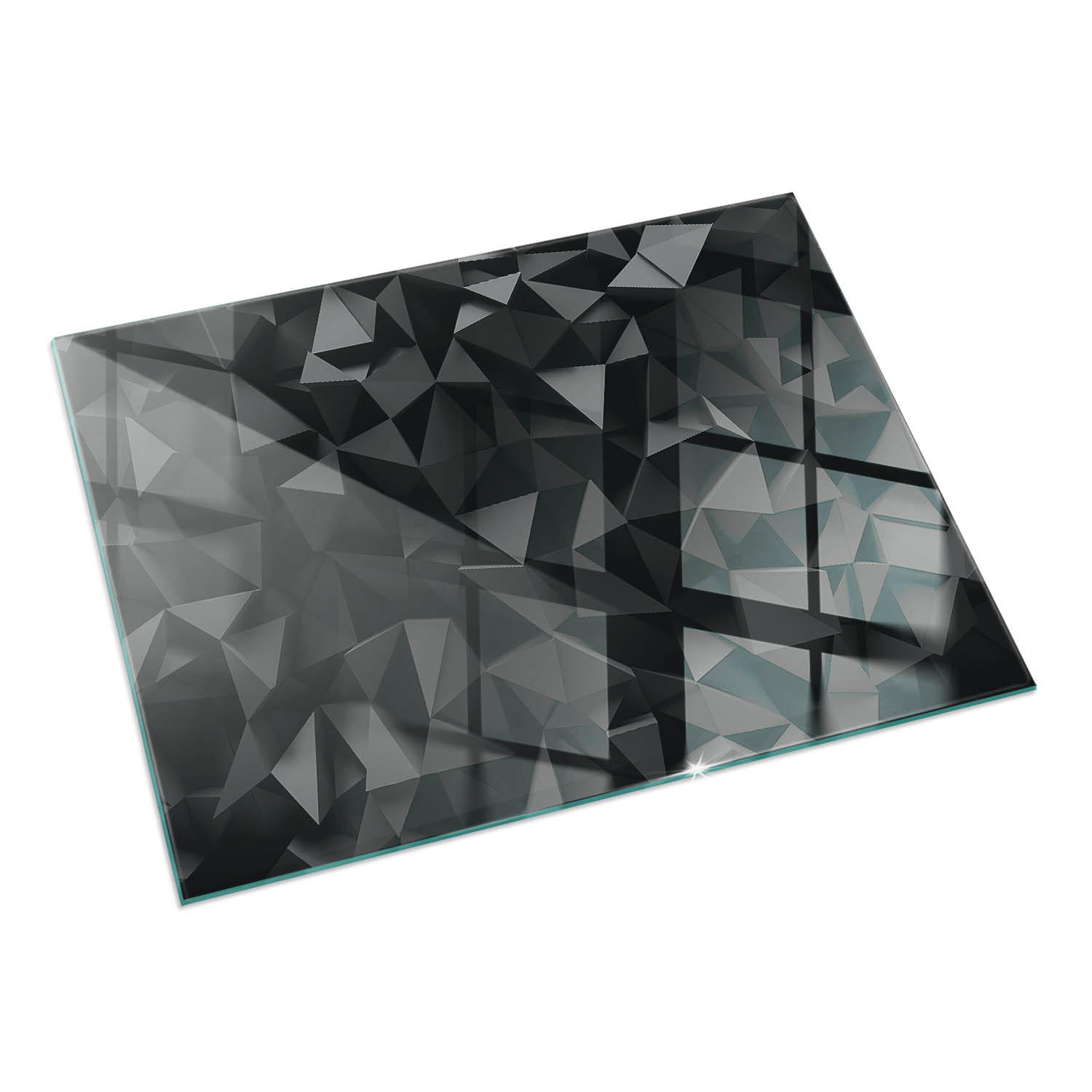 GLASPLATTE für Kamin 60x40 cm Schwarz - Schwarz, Glas (60/40/0.4cm) - ArtPrintCave