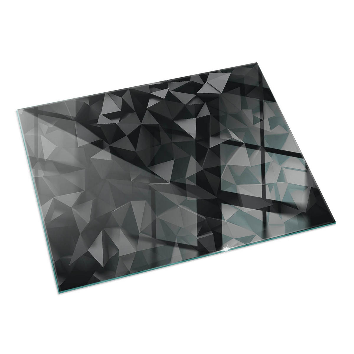 GLASPLATTE für Kamin 60x40 cm Schwarz - Schwarz, Glas (60/40/0.4cm) - ArtPrintCave