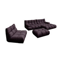 SITZGRUPPE VIVIEN 3ER SET Violett Velvet - Violett, Kunststoff/Textil (359/85/510cm) - KAWOLA