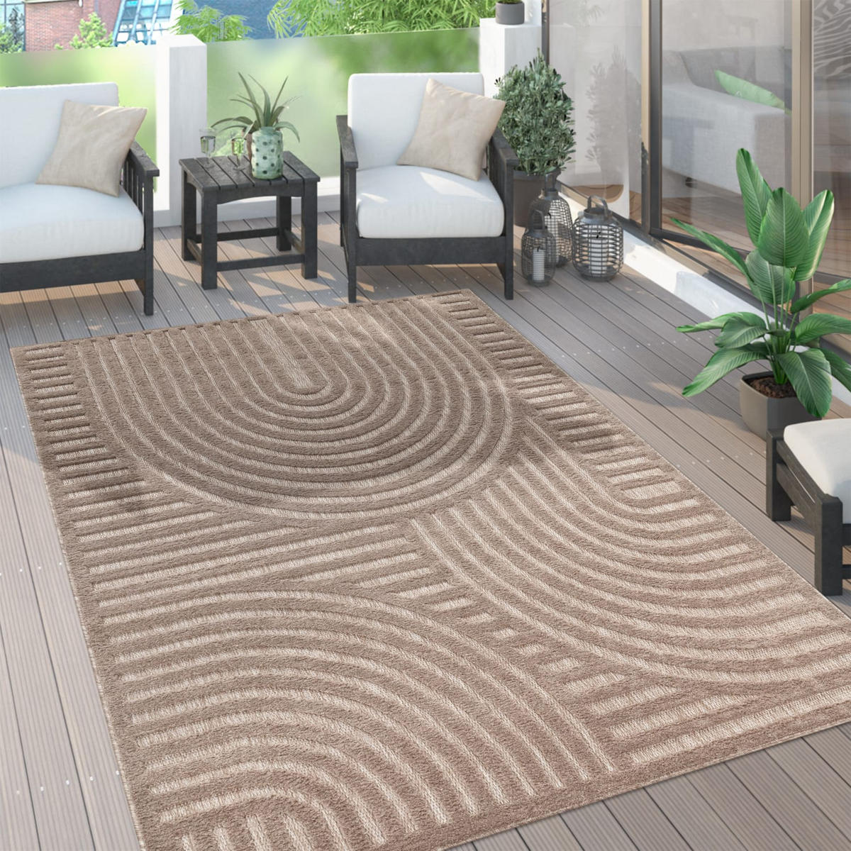 OUTDOORTEPPICH 80/150 cm Livorno 674 - Beige, Kunststoff (80/150cm) - Paco Home