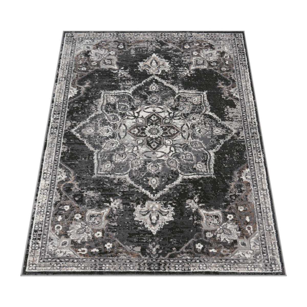 KURZFLORTEPPICH 60/100 cm Pescara 335 - Schwarz, Textil (60/100cm) - Paco Home