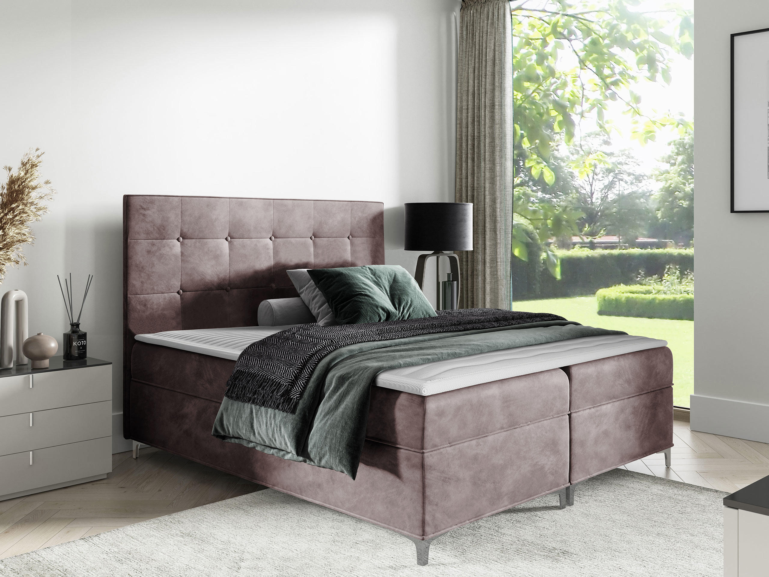 BOXBETT Snake - Violett, Holz (160/200cm) - MIRJAN24