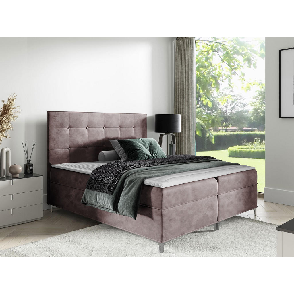Thumbnail - Mirjan24 Boxbett, Violett, Holz, H3, 160x200 cm, Schlafzimmer, Betten, Boxspringbetten