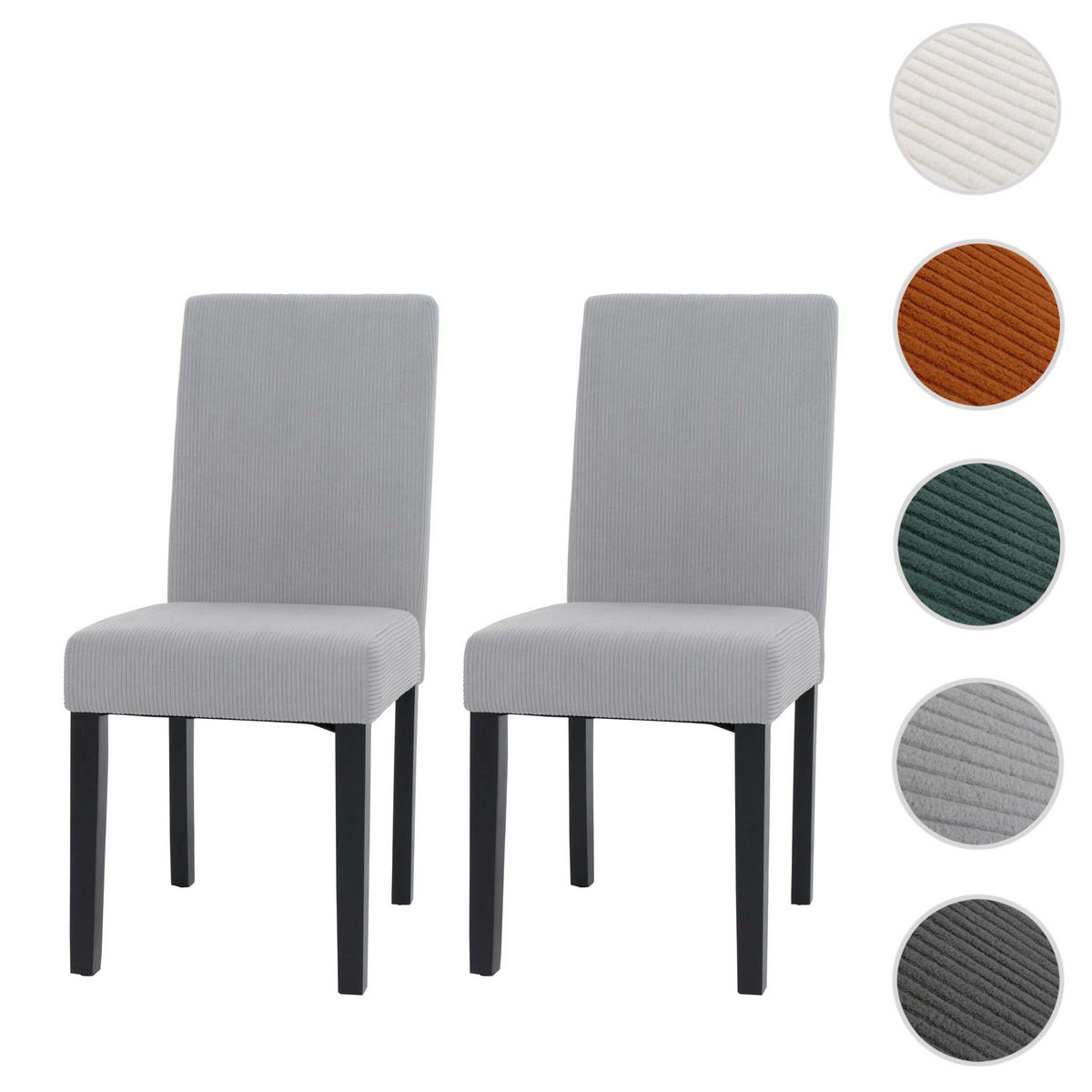 ESSZIMMERSTUHL Hellgrau 2er-Set - Hellgrau, Textil (42/90/50cm) - MCW