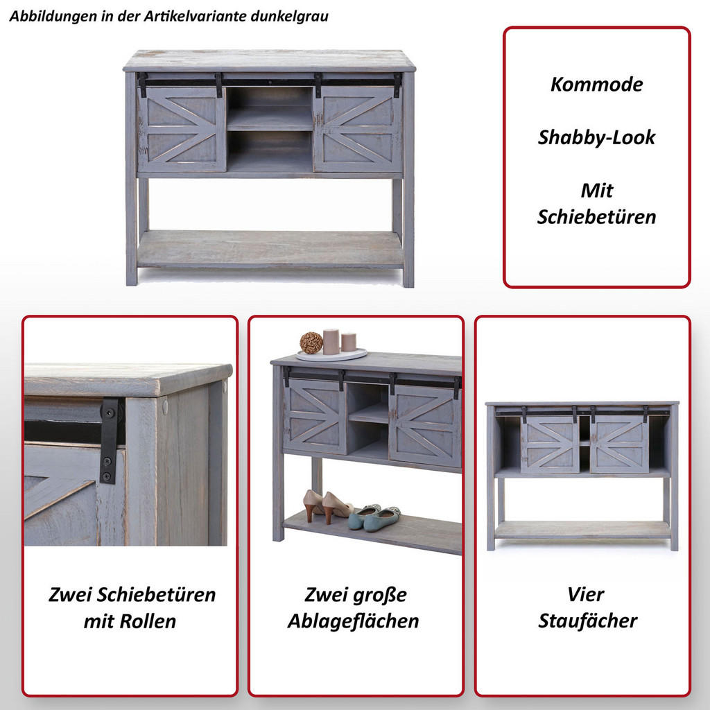 Thumbnail - MCW Kommode, Weiß, Holz, 102x81x34 cm, Wohnzimmer, Kommoden & Sideboards, Kommoden